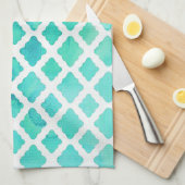 Elegantes Aquamarines Design Geschirrtuch (Viertel Falte)