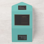 Elegantes Aquamarines Fab All In One Einladung (Außenbereich)