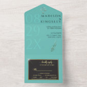 Elegantes Aquamarines Fab All In One Einladung (Innen Boden)