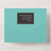 Elegantes Aquamarines Fab All In One Einladung (Rückseite)