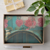 Elegantes Aquamarines Feinfoxkunstpapier Seidenpapier (Geschenk)