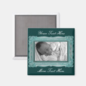 Elegantes Aquamarines Frame Magnet (Vorderseite/Rückseite)