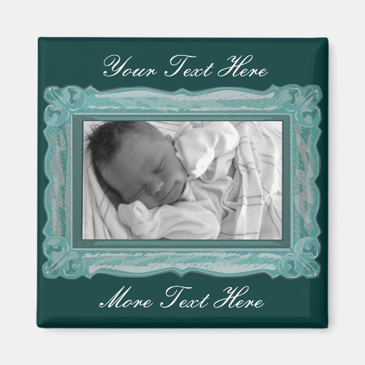 Elegantes Aquamarines Frame Magnet (Vorne)