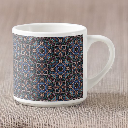 Elegantes Aquamarines geometrisches Muster aus bla Espressotasse