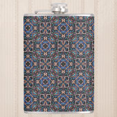 Elegantes Aquamarines geometrisches Muster aus bla Flachmann