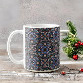 Elegantes Aquamarines geometrisches Muster aus bla Kaffeetasse