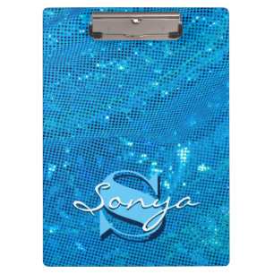 Elegantes, Aquamarines gezapftes Gewebe Klemmbrett