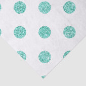 Elegantes aquamarines Glitzer-Polka-Punkt-Muster Seidenpapier (Ausschnitt)