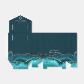 Elegantes Aquamarines Gold Agate Bat Mitzvah Party Geschenkschachtel (Ungefaltet)