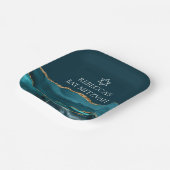 Elegantes Aquamarines Gold Bat Mitzvah Party Custo Pappteller (Gewinkelt)