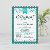 Elegantes Aquamarines Green Retirement Party Einladung (Stehend Vorderseite)