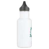 Elegantes Aquamarines Greenery Watercolor Monogram Edelstahlflasche (Links)