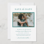 Elegantes Aquamarines Grünes Hochzeitssemble Foto Save The Date (Vorderseite)