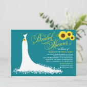 Elegantes Aquamarines Hochzeitsgottesschiff-Brautp Einladung (Stehend Vorderseite)