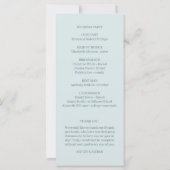 Elegantes Aquamarines Hochzeitsprogramm (Rückseite)