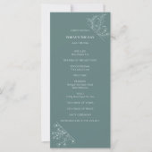 Elegantes Aquamarines Hochzeitsprogramm (Vorderseite)