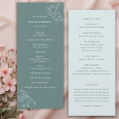 Elegantes Aquamarines Hochzeitsprogramm