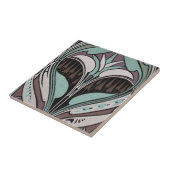 elegantes aquamarines Jugendstil-Design Fliese (Seite)