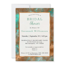 Elegantes Aquamarines Kupfer Patina Abstraktes Bra