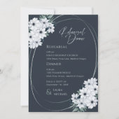 Elegantes Aquamarines Laurel Floral Probe Abendess Einladung (Vorderseite)