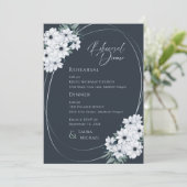 Elegantes Aquamarines Laurel Floral Probe Abendess Einladung (Stehend Vorderseite)