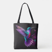 Elegantes Aquamarines Lila Hummingbird Artwork | Tasche (Rückseite)