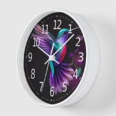 Elegantes Aquamarines Lila Hummingbird Artwork | Uhr (Winkel)