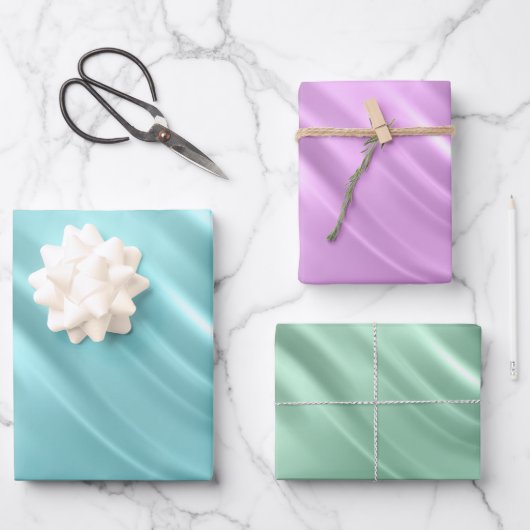 Elegantes Aquamarines Lilac Aqua Geschenkpapier Set (Vorderseite)