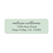 Elegantes, Aquamarines Minimalistisches Rücksendea (Vorne)