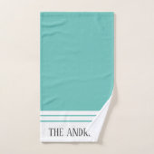 Elegantes Aquamarines Mit Monogramm Badetuch Set (Handtuch)