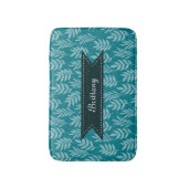 Elegantes Aquamarines Muster mit Aqua-Blätter, die Badematte (Vorderseite Vertikal)