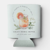 Elegantes Aquamarines Orange Green Cocktail Brautp Dosenkühler (Rückseite)