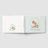 Elegantes Aquamarines Orange Green Cocktail Brautp Gästebuch (Voll)