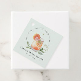 Elegantes Aquamarines Orange Green Cocktail Brautp Geschenkanhänger