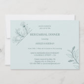 Elegantes Aquamarines Probe-Dinner Einladung (Vorderseite)