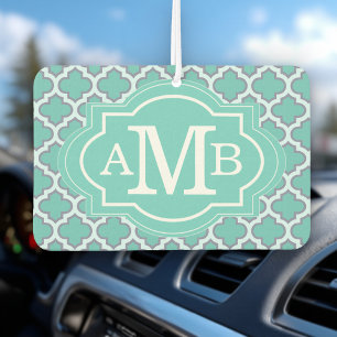 Elegantes, Aquamarines Quatrefolienmuster - Benutz Autolufterfrischer