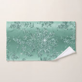 Elegantes Aquamarines Silver Glitzer Muster Badhandtuch Set (Handtuch)