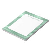 Elegantes Aquamarines Swirl-Muster Personalisiert Notizblock (Rotiert)