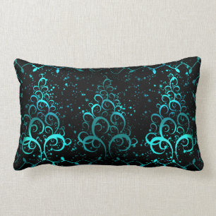 Elegantes aquamarines Türkisschwarzes der Lendenkissen