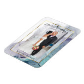 Elegantes Aquamarines und Lila Foto Save the Date Magnet (Linke Seite)