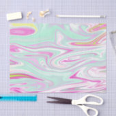 Elegantes Aquamarines und rosa Marmormuster Seidenpapier (Handwerk)