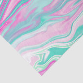 Elegantes Aquamarines und rosa Marmormuster Seidenpapier (Ausschnitt)