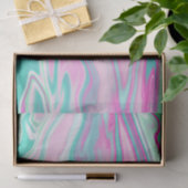 Elegantes Aquamarines und rosa Marmormuster Seidenpapier (Geschenk)