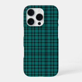 Elegantes Aquamarines und schwarzes Tartan-Kariert iPhone 16 Pro Hülle