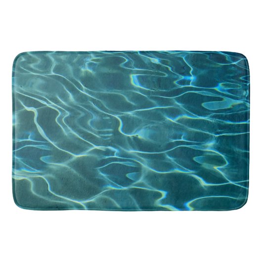 Elegantes, aquamarines Wassermuster Seewellen Badematte (Vorderseite)