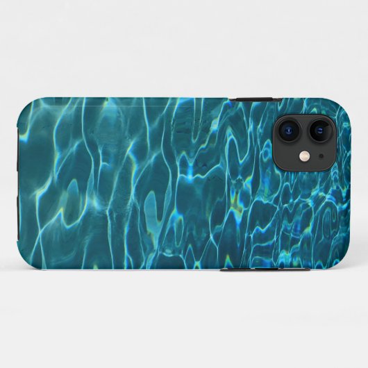 Elegantes, aquamarines Wassermuster Seewellen Case-Mate iPhone Hülle (Rückseite (Horizontal))