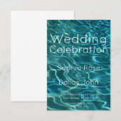 Elegantes, aquamarines Wassermuster Seewellen Einladung (Vorne/Hinten)