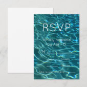Elegantes, aquamarines Wassermuster Seewellen Einladung (Vorne/Hinten)