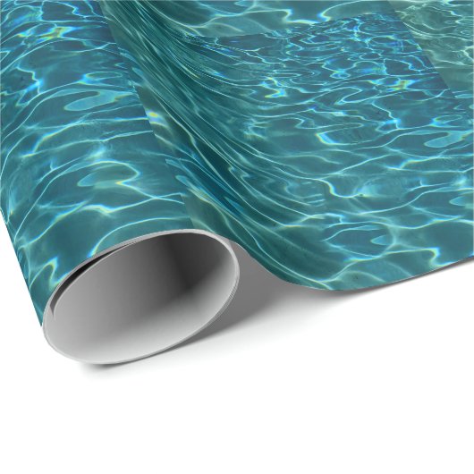 Elegantes, aquamarines Wassermuster Seewellen Geschenkpapier (Rolleneckpunkt)
