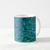 Elegantes, aquamarines Wassermuster Seewellen Kaffeetasse (VorderseiteRechts)